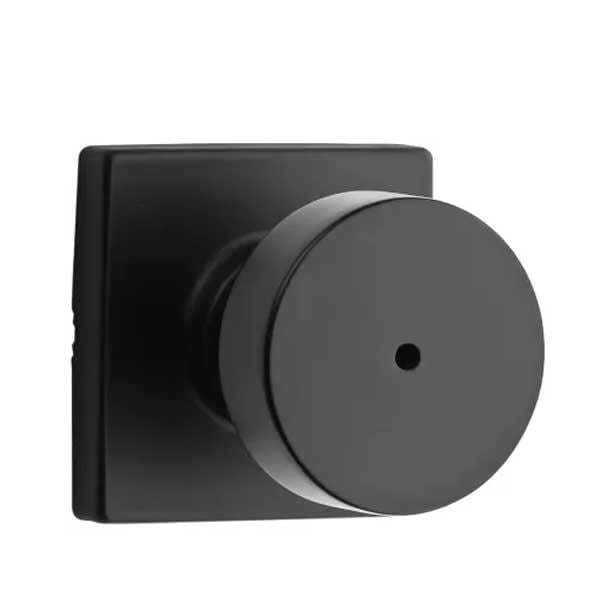 Kwikset: Pismo Privecy Door Knob with Square Rose / Iron Black